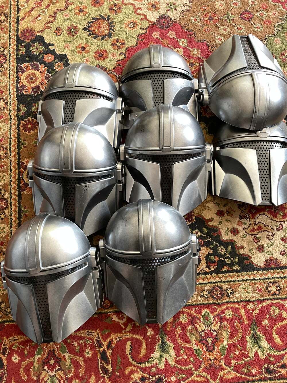 ADULT STAR WARS MANDALORIAN HALF FACE MASK HALLOWEEN COSTUME *FLAWS* NEW